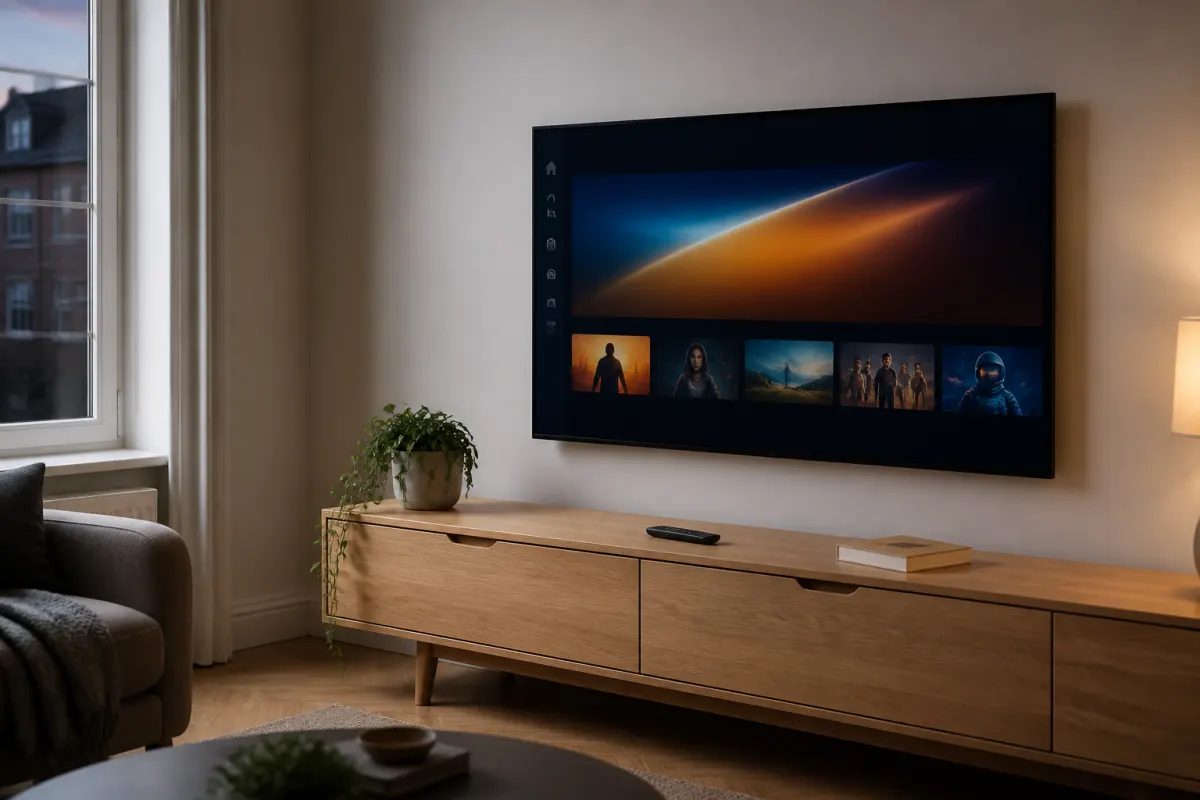 Living room TV ready for IPTV Canada HD setup